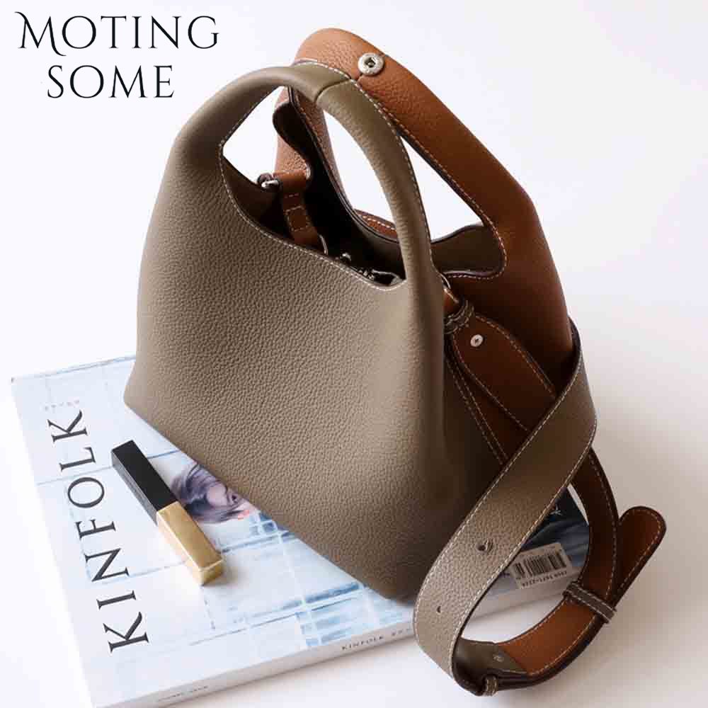 Luxury Bags Storage - Motingsome Patchwork Style Women Bucket Bag