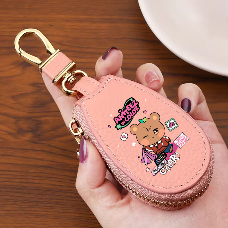 ATEEZ Leather Zipper Key Walle - Key Holder Leather Pouch recension och pris