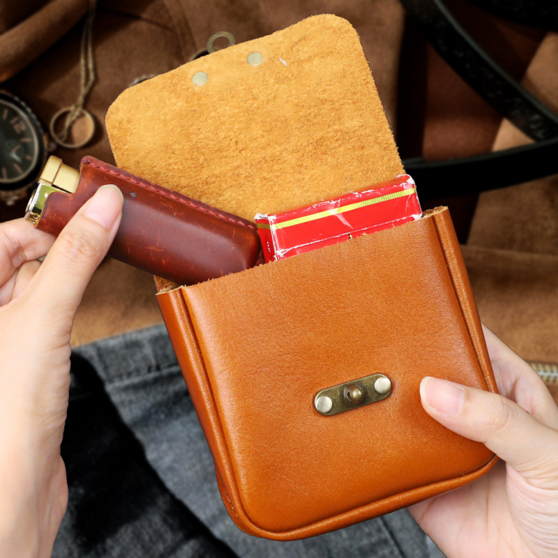 Soft Cowhide Small Waist Bag G - Key Holder Leather Pouch recension och pris