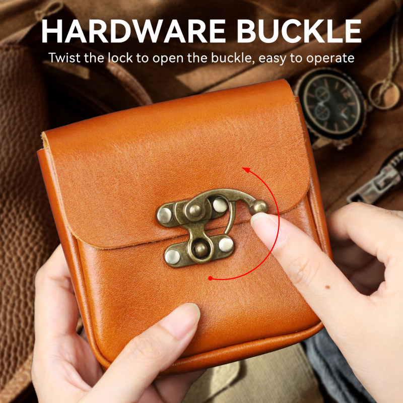 Soft Cowhide Small Waist Bag G - Key Holder Leather Pouch recension och pris