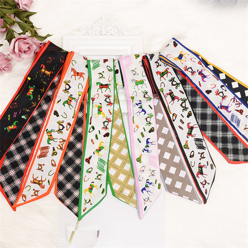 Horse Plaid Skinny Scarf Women - Luxury Bags Brand recension och pris