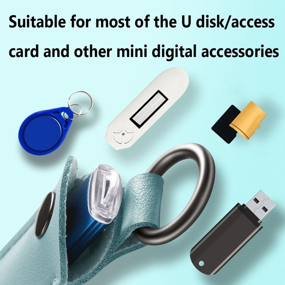 8 Colors U Disk Pouch Key Ring - Key Holder Leather Pouch recension och pris