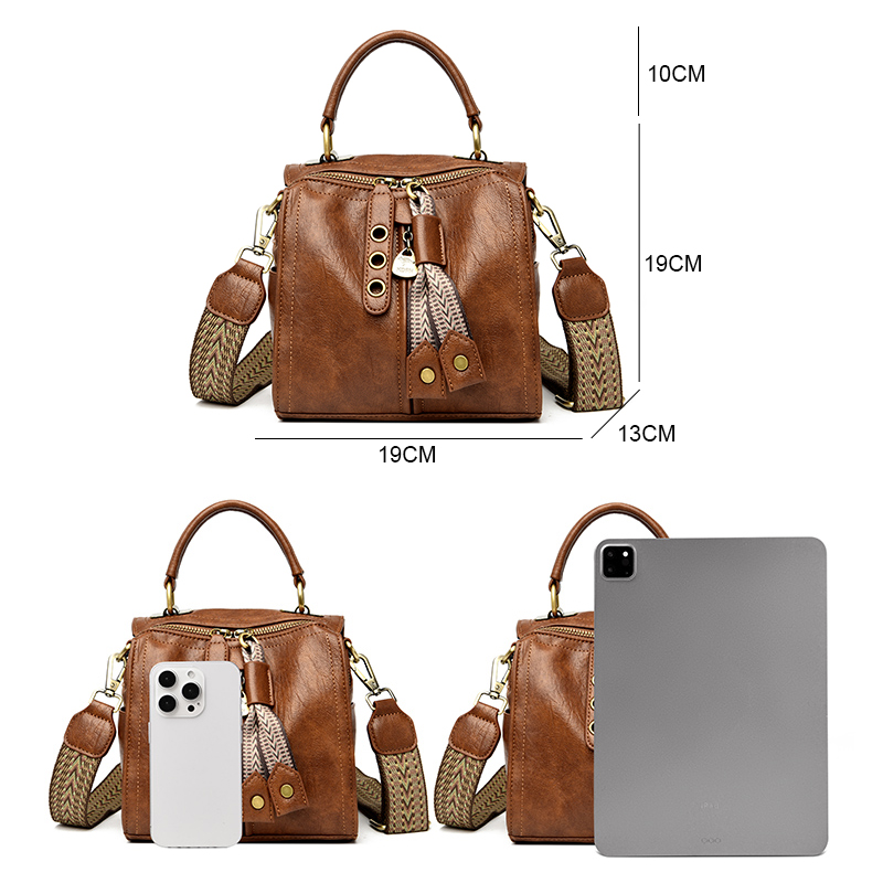 Cow Leather Women Messenger Ba - Key Holder Leather Pouch recension och pris