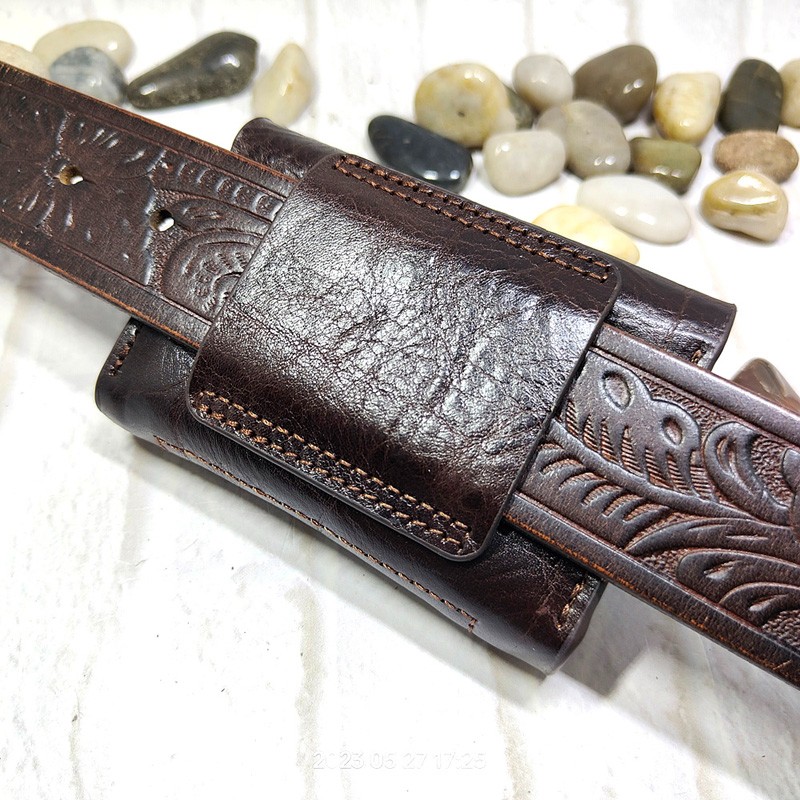 Blongk Mini Waist Bag Thin Bel - Key Holder Leather Pouch recension och pris
