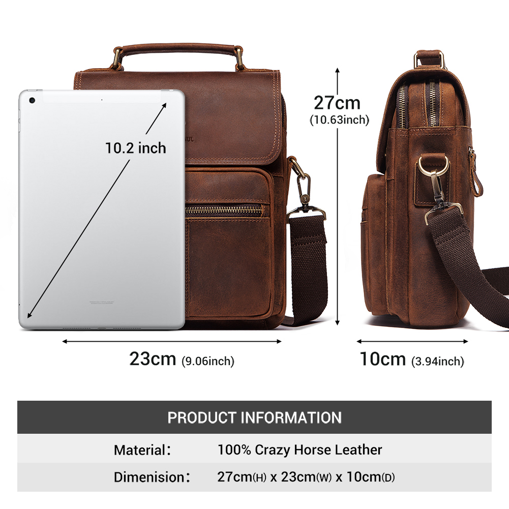HUMERPAUL Genuine Leather Men' - Luxury Bags Storage recension och pris