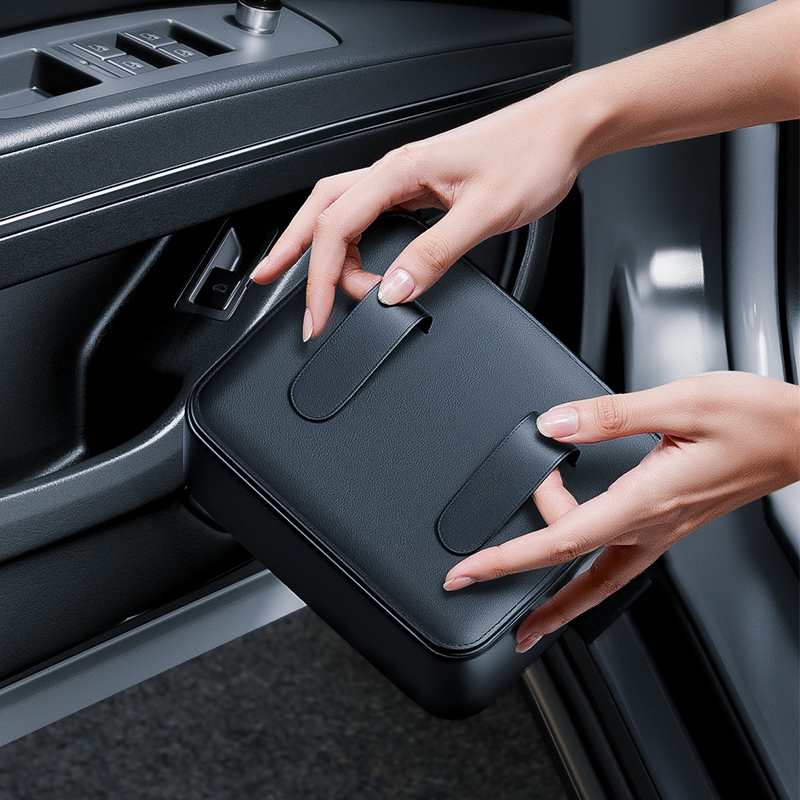 Car Door Storage Pockets Hangi - Key Holder Leather Pouch recension och pris