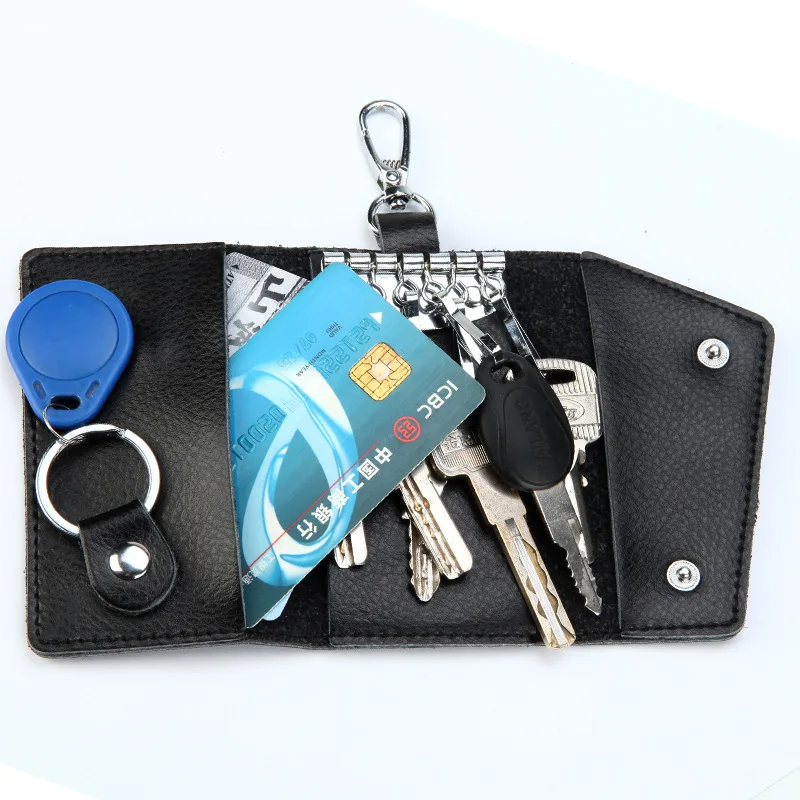Genuine Leather Keychain Men K - Key Holder Leather Pouch recension och pris